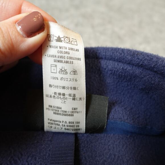 Patagonia Jacket Mens Large Micro Synchilla Full Zip Fleece Knit Blue - Picture 3 of 9